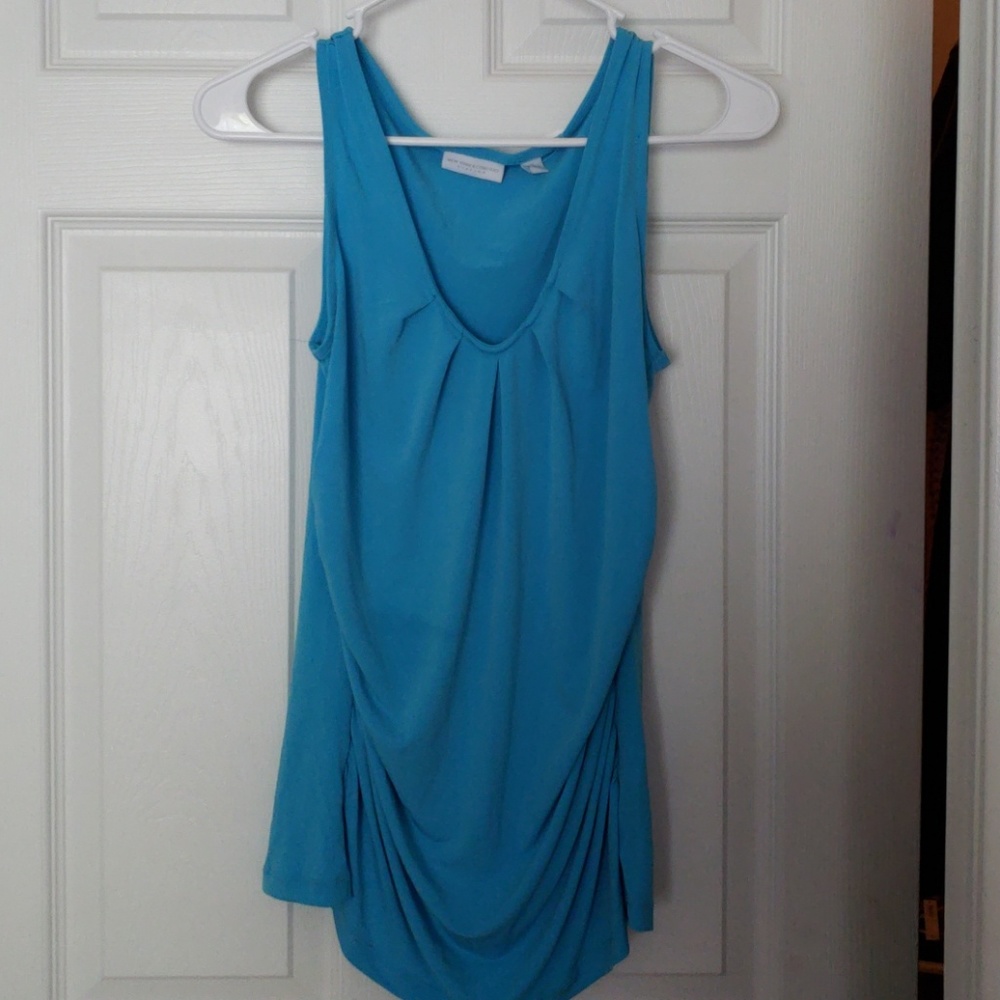 New York & Company Blue Sleeveless Blouse